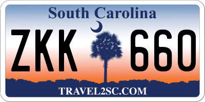 SC license plate ZKK660