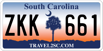 SC license plate ZKK661