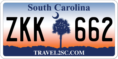 SC license plate ZKK662