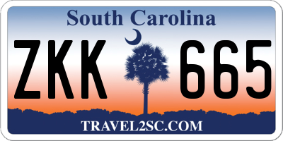 SC license plate ZKK665