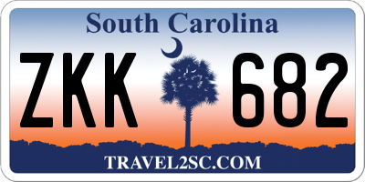SC license plate ZKK682