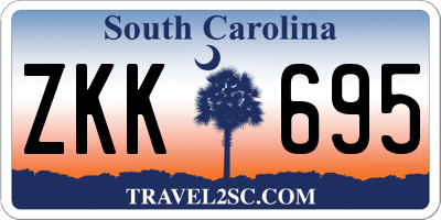 SC license plate ZKK695