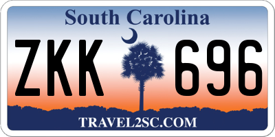 SC license plate ZKK696