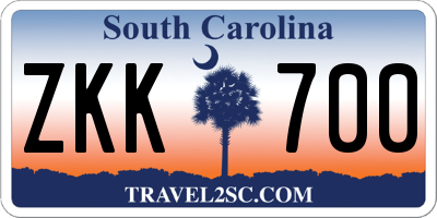 SC license plate ZKK700