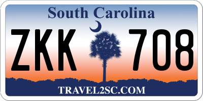 SC license plate ZKK708