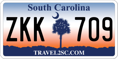 SC license plate ZKK709