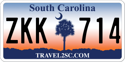 SC license plate ZKK714
