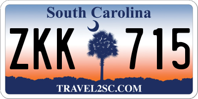 SC license plate ZKK715