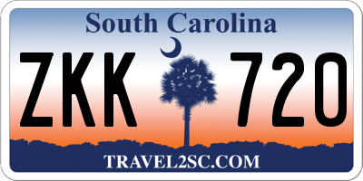 SC license plate ZKK720