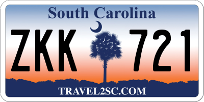 SC license plate ZKK721