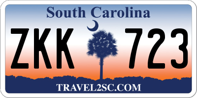 SC license plate ZKK723