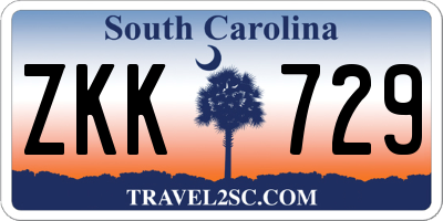 SC license plate ZKK729