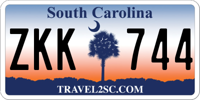 SC license plate ZKK744