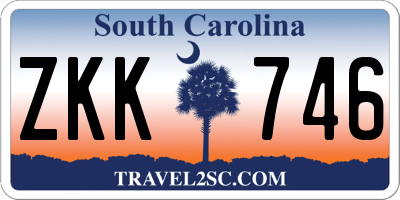 SC license plate ZKK746