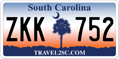 SC license plate ZKK752