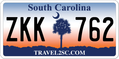 SC license plate ZKK762