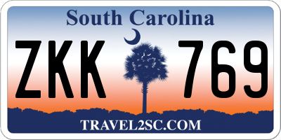 SC license plate ZKK769