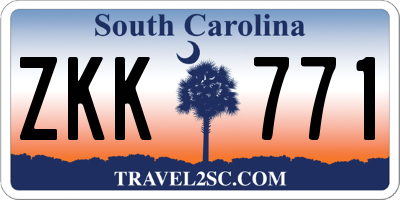 SC license plate ZKK771