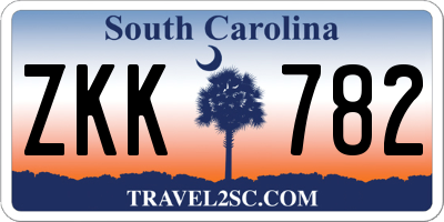 SC license plate ZKK782