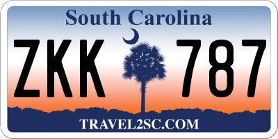 SC license plate ZKK787