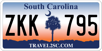 SC license plate ZKK795