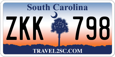 SC license plate ZKK798