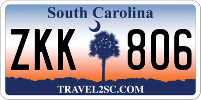 SC license plate ZKK806