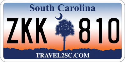 SC license plate ZKK810