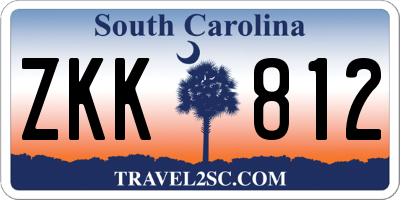 SC license plate ZKK812