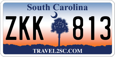 SC license plate ZKK813