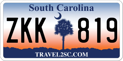 SC license plate ZKK819