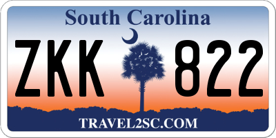 SC license plate ZKK822