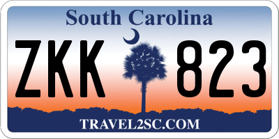 SC license plate ZKK823