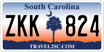 SC license plate ZKK824