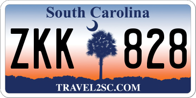 SC license plate ZKK828