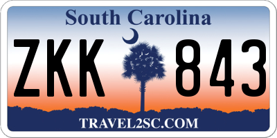 SC license plate ZKK843