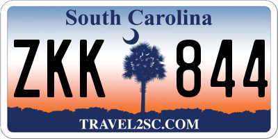 SC license plate ZKK844
