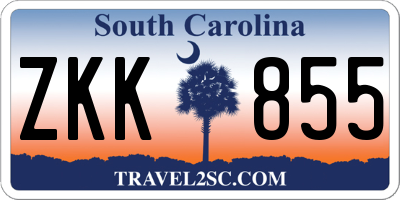 SC license plate ZKK855