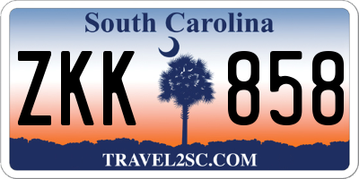 SC license plate ZKK858