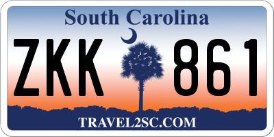 SC license plate ZKK861