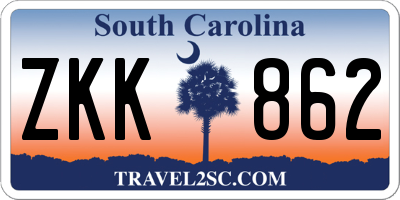 SC license plate ZKK862