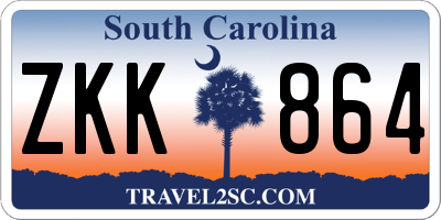 SC license plate ZKK864