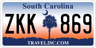 SC license plate ZKK869