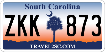 SC license plate ZKK873