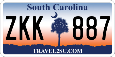 SC license plate ZKK887