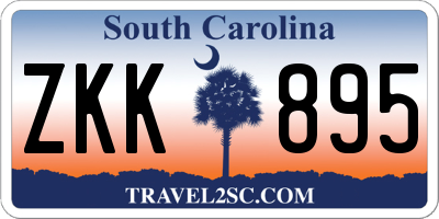 SC license plate ZKK895