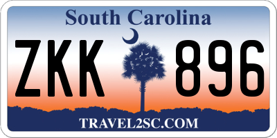 SC license plate ZKK896
