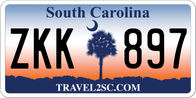 SC license plate ZKK897