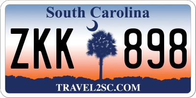 SC license plate ZKK898