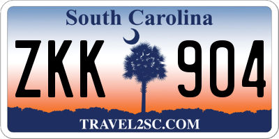 SC license plate ZKK904